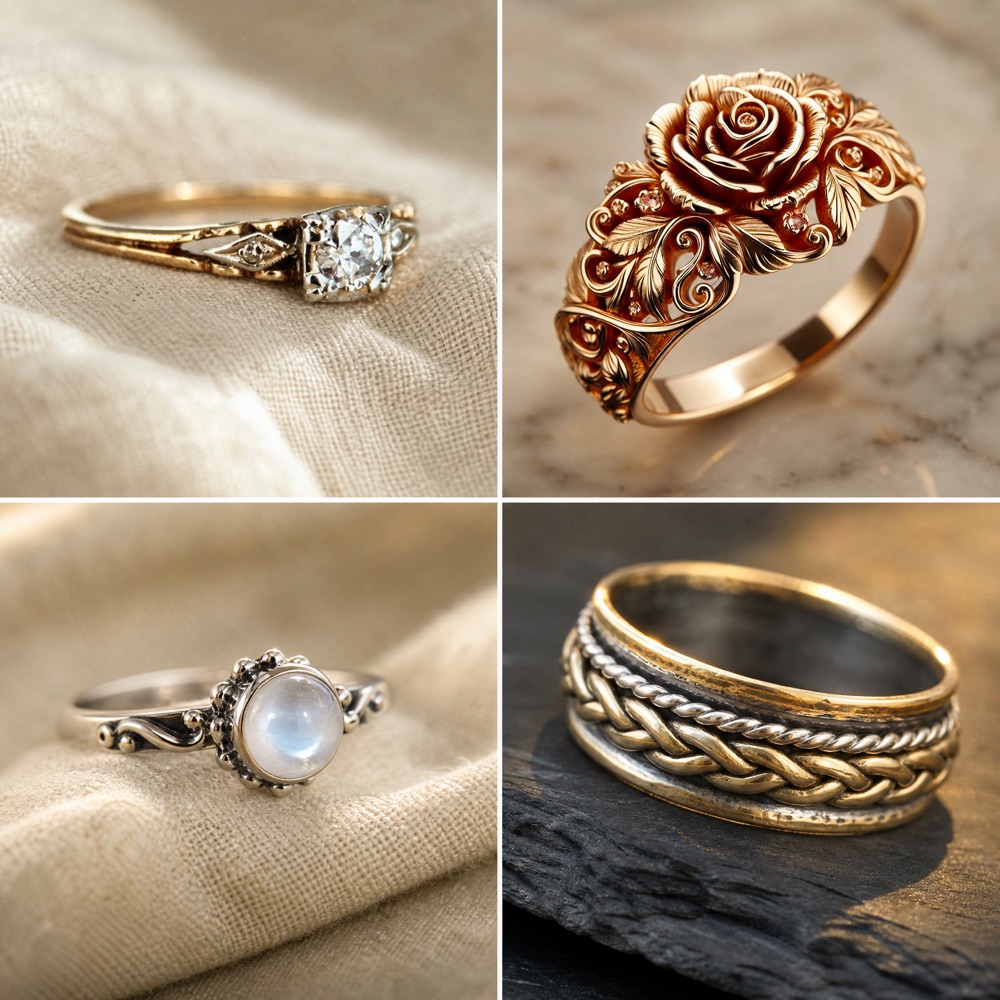 A close look at Rosie's vintage rings