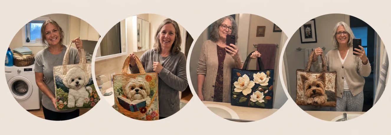Real customers with their Portrait Bags